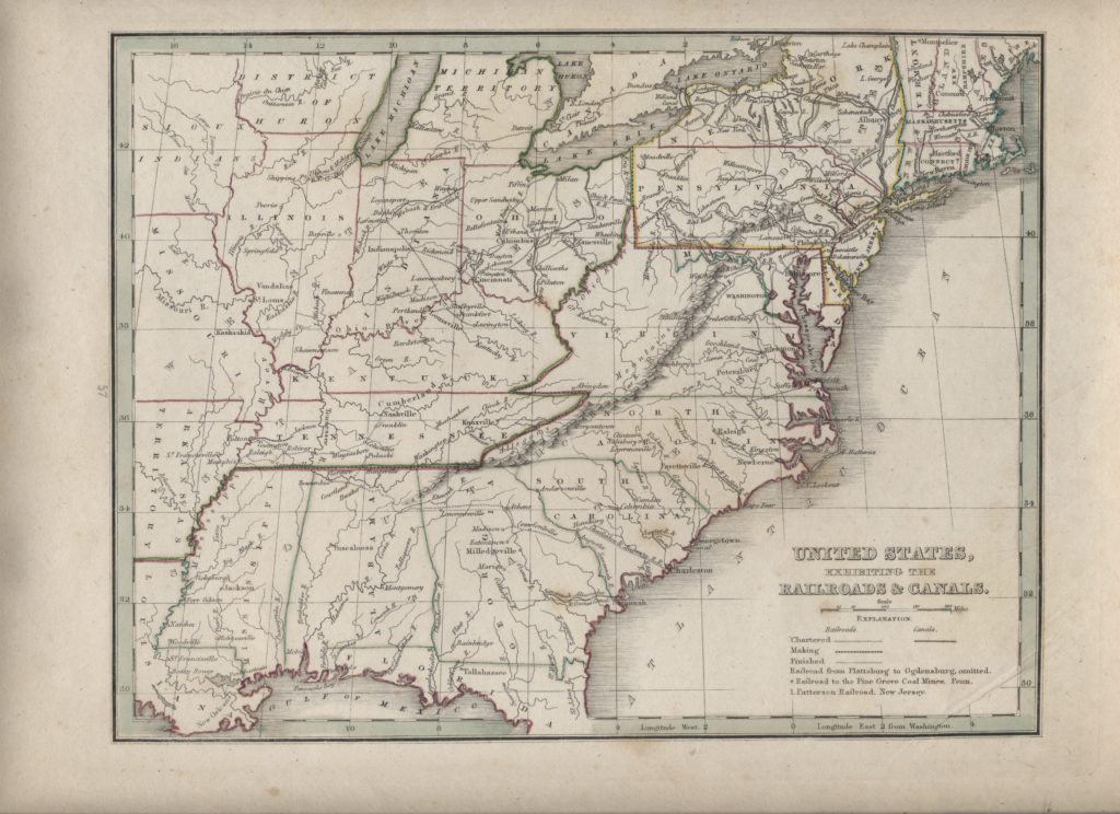LJTP 500.007 - Comprehensive Atlas Geographical, Historical and Commercial - United States Exhibiting the Railroads and Canals - 1835