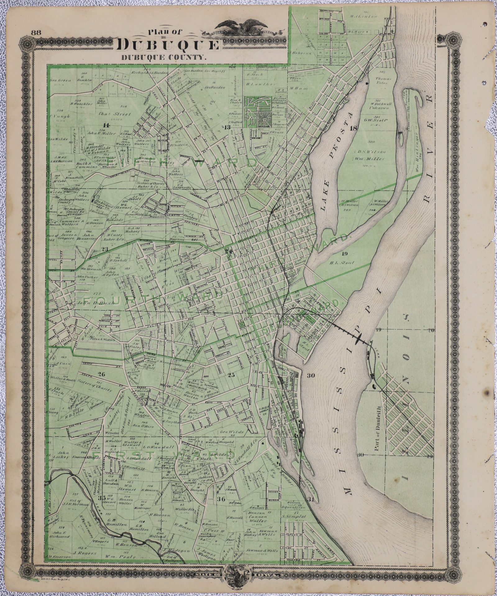 LJTP 500.011 - Andreas Atlas Co. - Map of City of Dubuque, Iowa - 1875