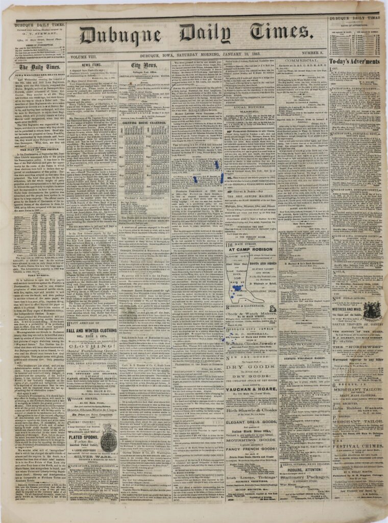 LJTP 300.005 - January 10, 1863 Dubuque Daily Times