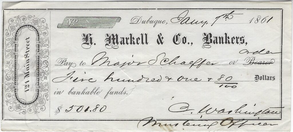 LJTP 400.025 - H. Markell & Co Bankers Check - 1861